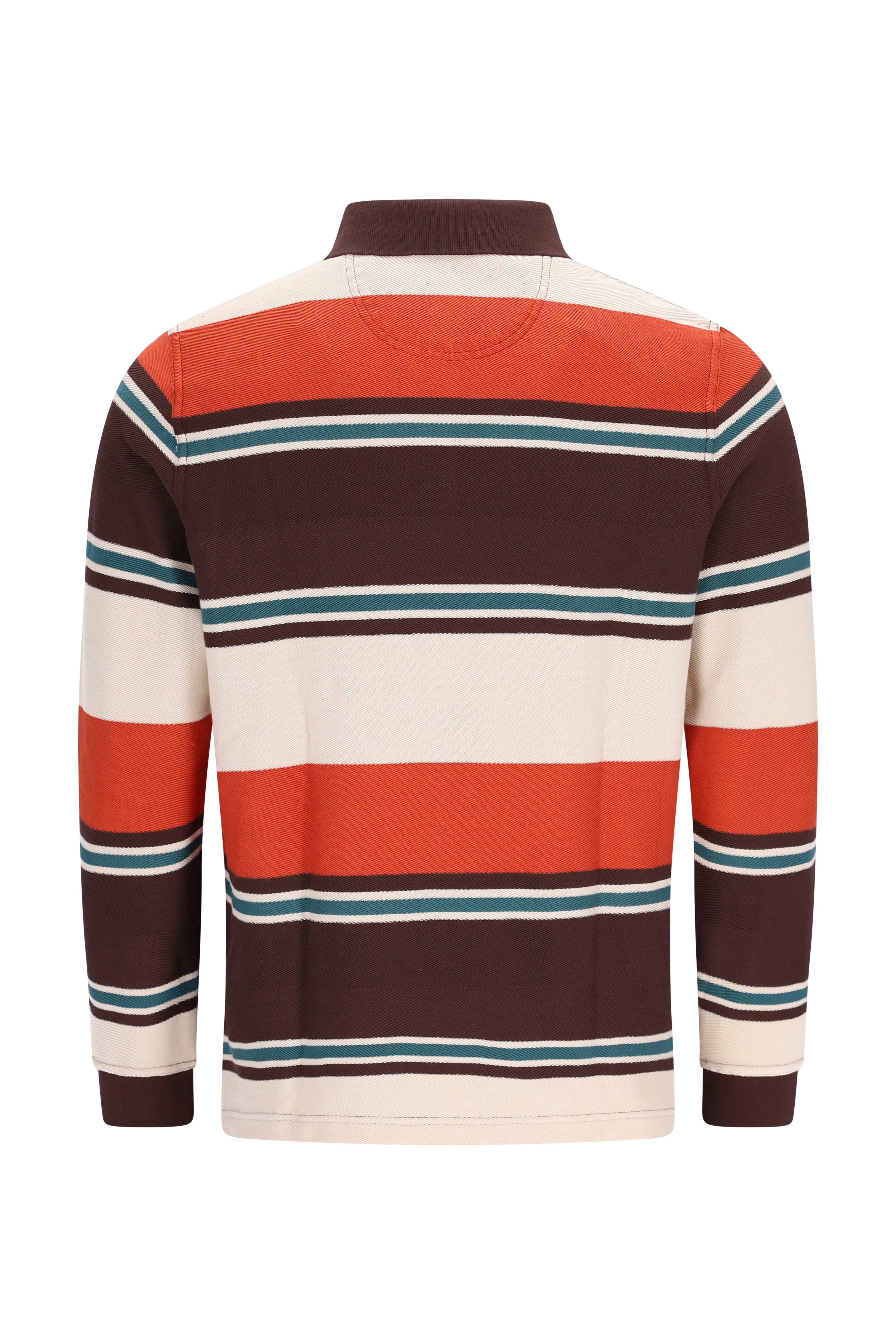 Rugbyshirt in Herringbone-Optik (stay fresh) und garngefärbtem Steifenverlauf