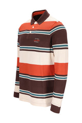 Rugbyshirt in Herringbone-Optik (stay fresh) und garngefärbtem Steifenverlauf