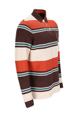Rugbyshirt in Herringbone-Optik (stay fresh) und garngefärbtem Steifenverlauf