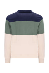 Blockstreifensweatshirt "French Terry" mit Stehkragen und Reißverschluss