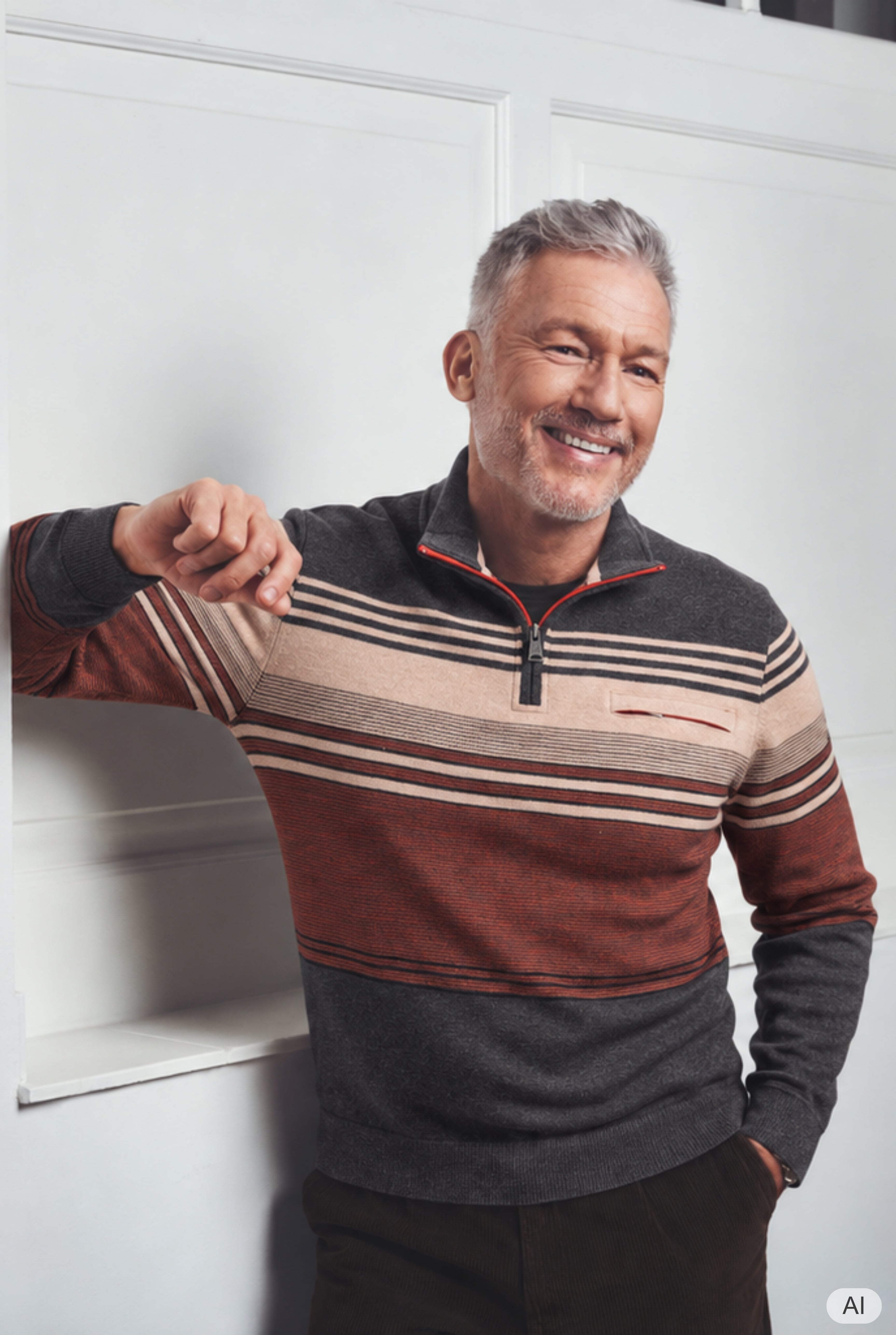 Troyer-Sweatshirt mit platziertem Streifen - stay fresh