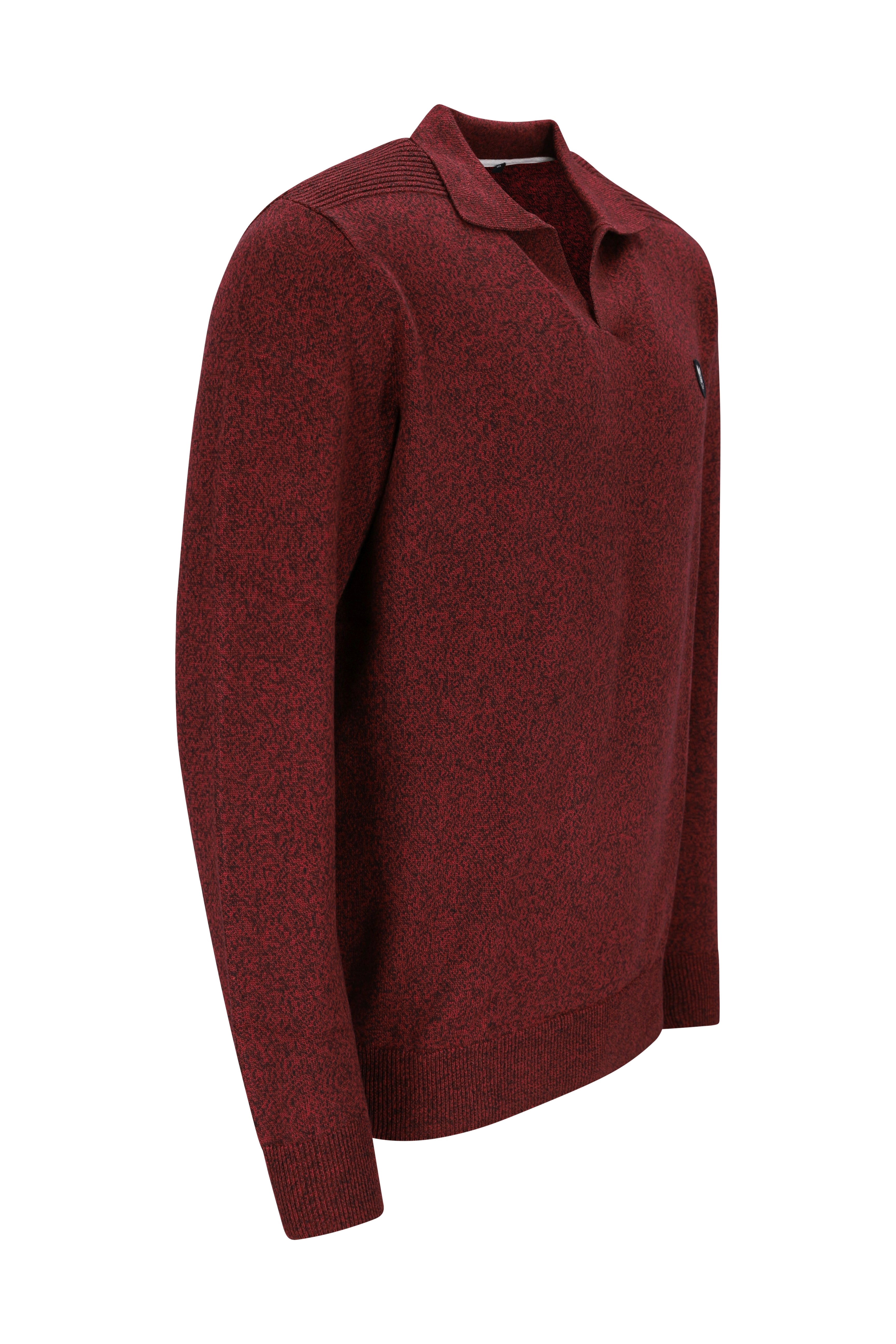 Jaspé-Pullover mit Skipperkragen