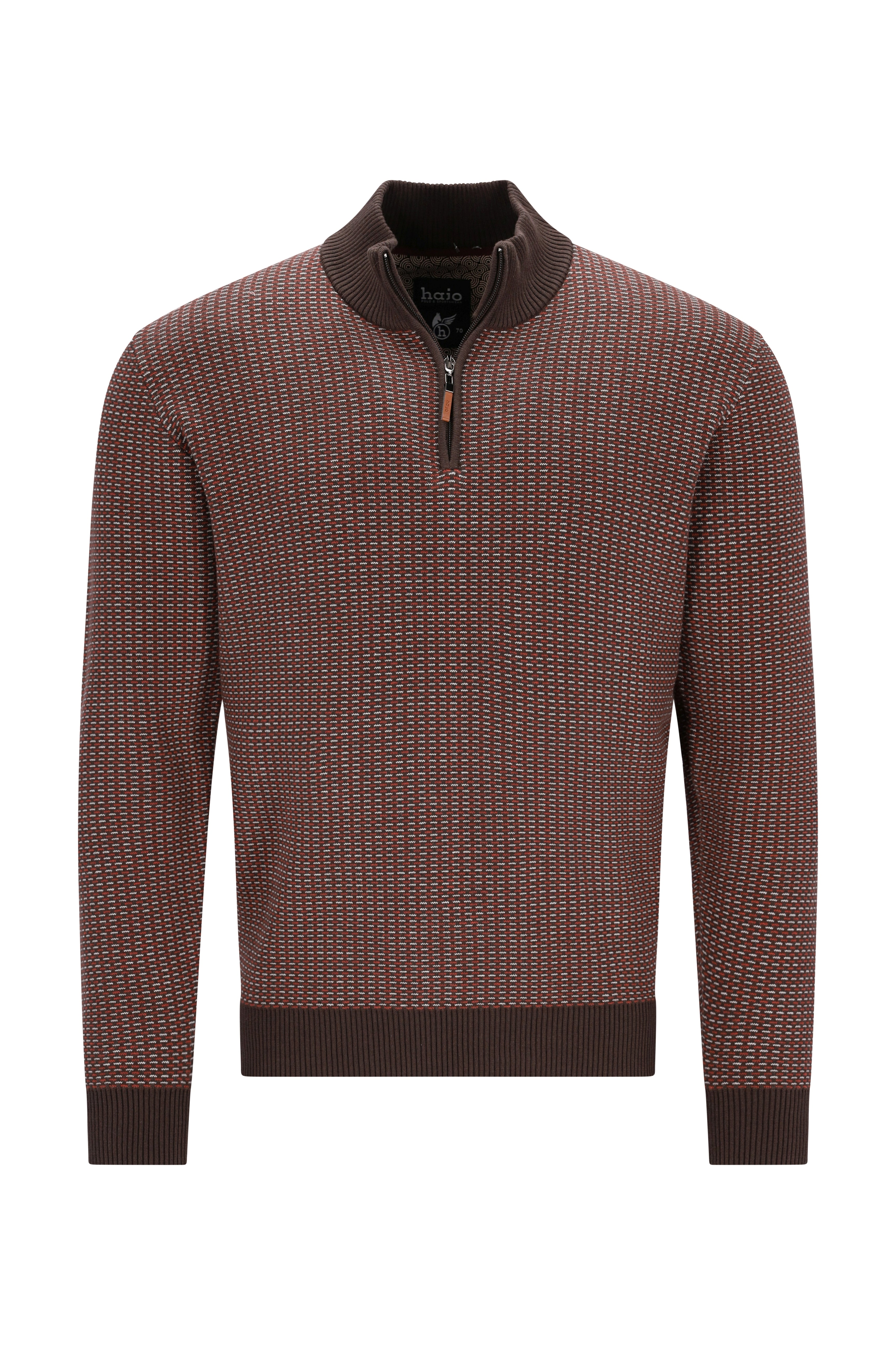 Troyer-Pullover in Dreiton-Jacquard allover