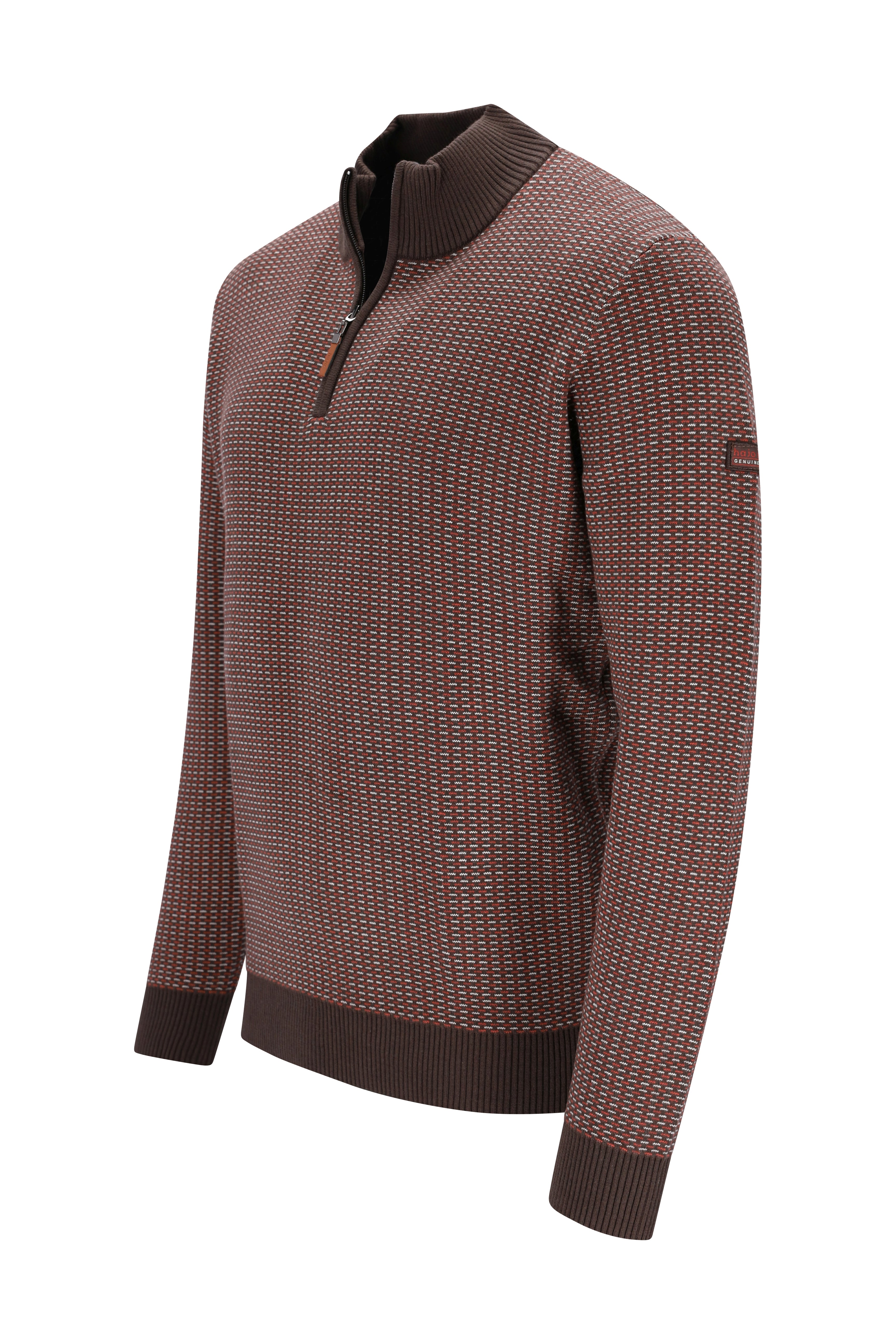 Troyer-Pullover in Dreiton-Jacquard allover