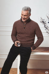 Troyer-Pullover in Dreiton-Jacquard allover