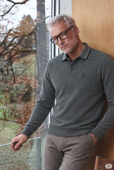 Poloshirt in Minimaljacquard allover - stay fresh-Qualität
