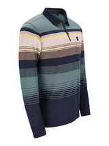 Poloshirt in garngefärbtem Ringelstreifendessin mit navy kragen und stay fresh qualität für herren