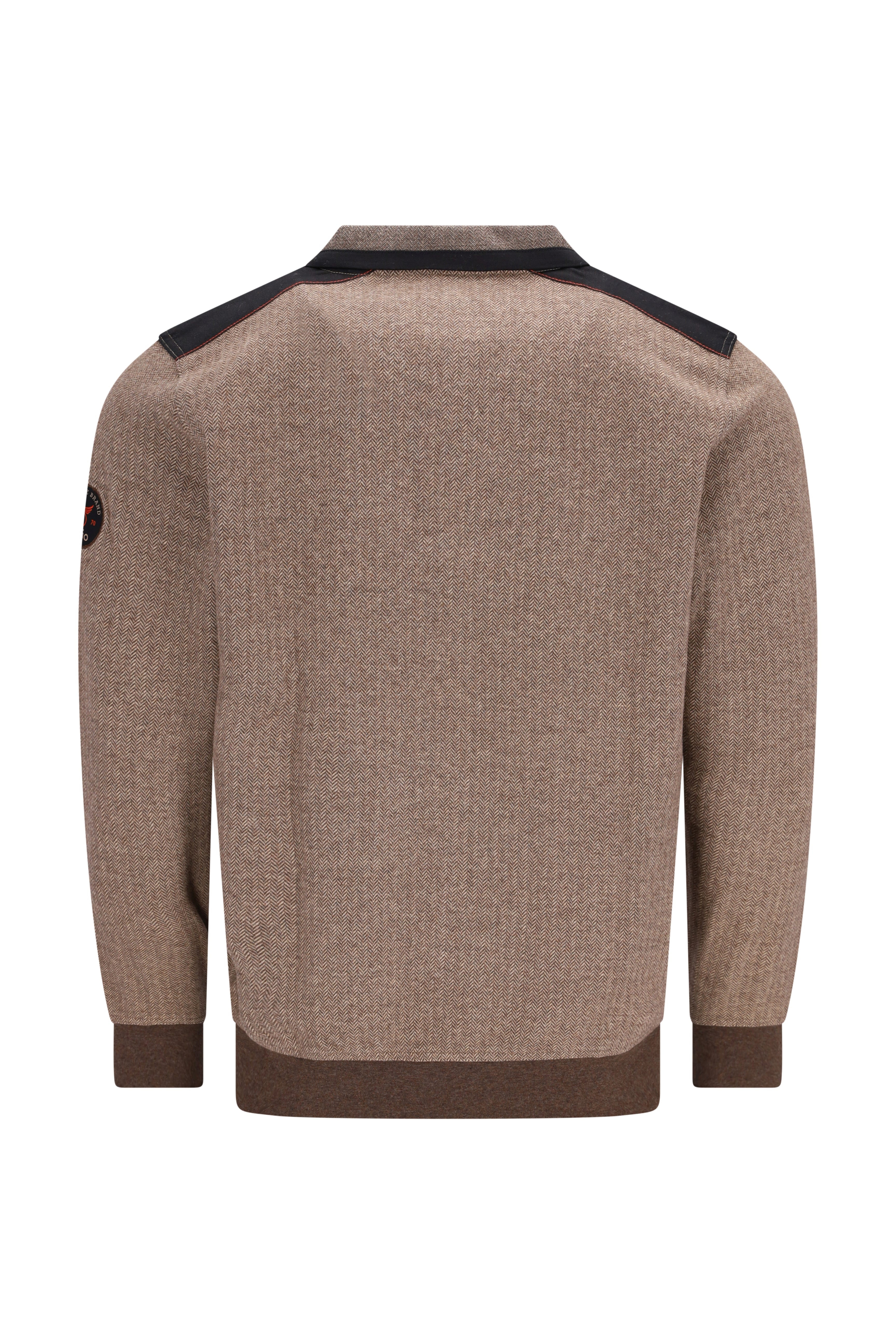 Sweatshirt mit Troyerkragen und Fischgratjacquard allover - stay fresh