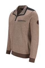 Sweatshirt mit Troyerkragen und Fischgratjacquard allover - stay fresh