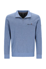 Pikee-Sweatshirt in Zweiton mit Troyerkragen und verdecktem Zip - stay fresh