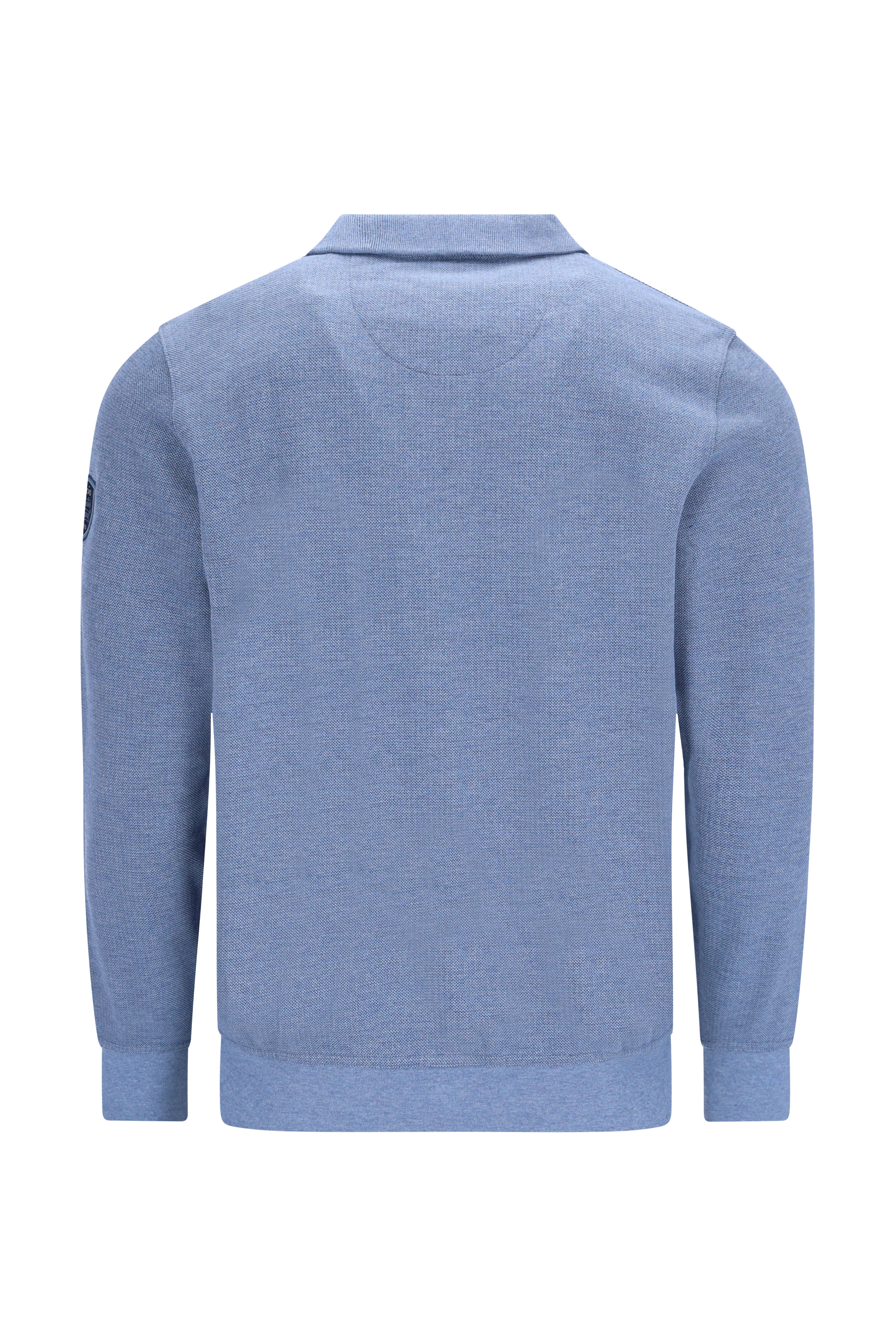 Pikee-Sweatshirt in Zweiton mit Troyerkragen und verdecktem Zip - stay fresh
