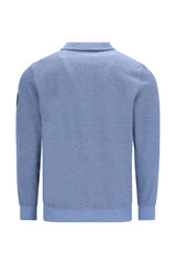 Pikee-Sweatshirt in Zweiton mit Troyerkragen und verdecktem Zip - stay fresh