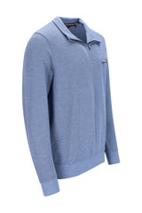 Pikee-Sweatshirt in Zweiton mit Troyerkragen und verdecktem Zip - stay fresh