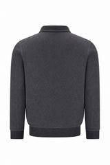 Troyer-Sweatjacke mit durchgehendem Reißverschluss in Strukturmix - stay fresh