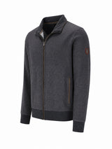 Troyer-Sweatjacke mit durchgehendem Reißverschluss in Strukturmix - stay fresh