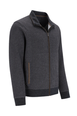Troyer-Sweatjacke mit durchgehendem Reißverschluss in Strukturmix - stay fresh