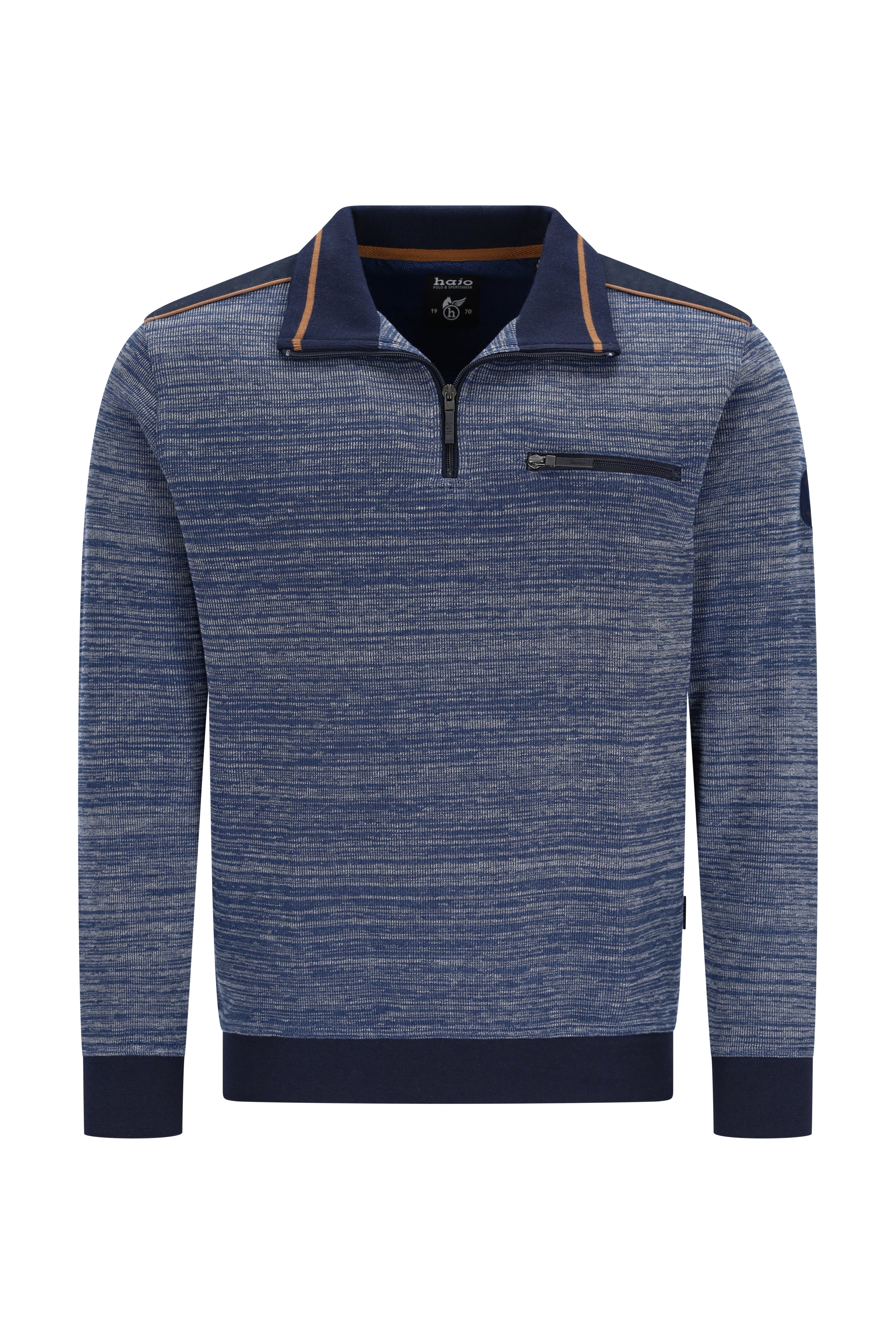 Troyersweatshirt in Melange-Rippe allover - stay fresh-Qualität