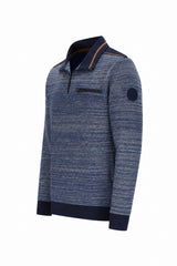 Troyersweatshirt in Melange-Rippe allover - stay fresh-Qualität