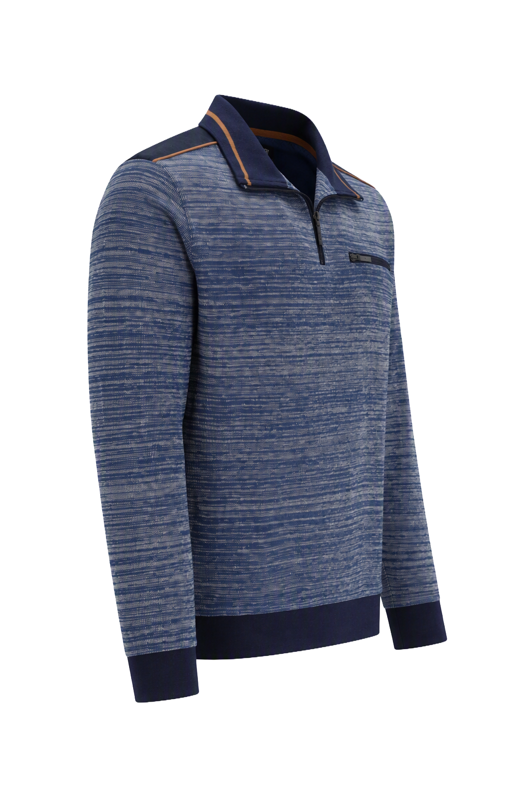 Troyersweatshirt in Melange-Rippe allover - stay fresh-Qualität