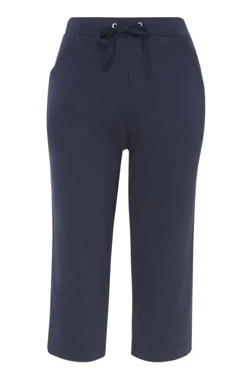 Marineblaue Jogginghose mit Kordelzug im Bund und elastischem Saum.
