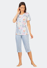 Damen Capri Schlafanzug - 45766-621-44/46 - Hajo Mode