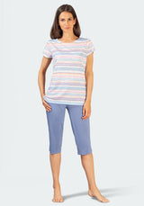 Damen Capri Schlafanzug - 45773-602-44/46 - Hajo Mode