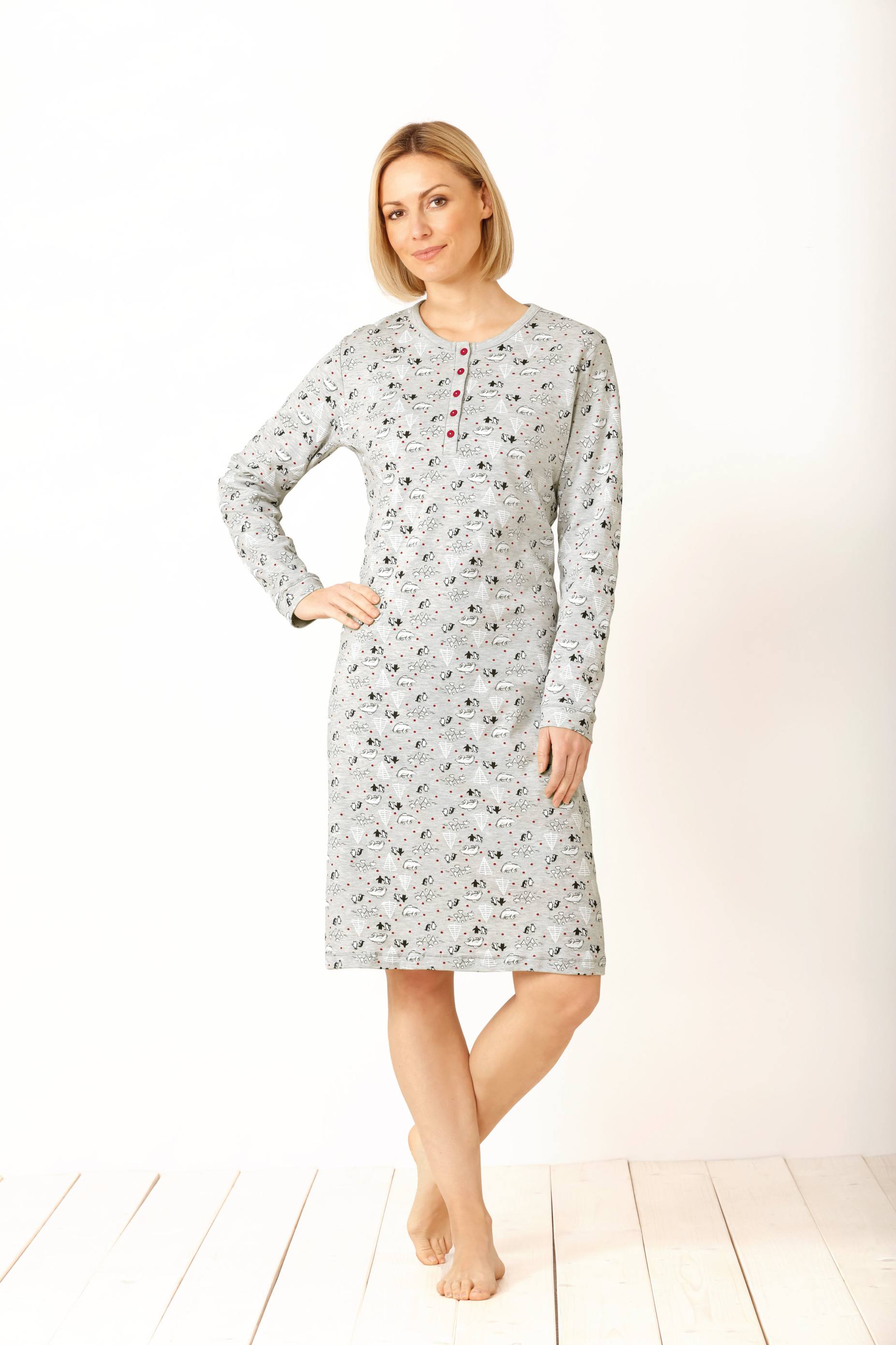 Nachthemd mit Bündchen 105 cm Premium Cotton/Feininterlock - 46081-106-36/38 - Hajo Mode