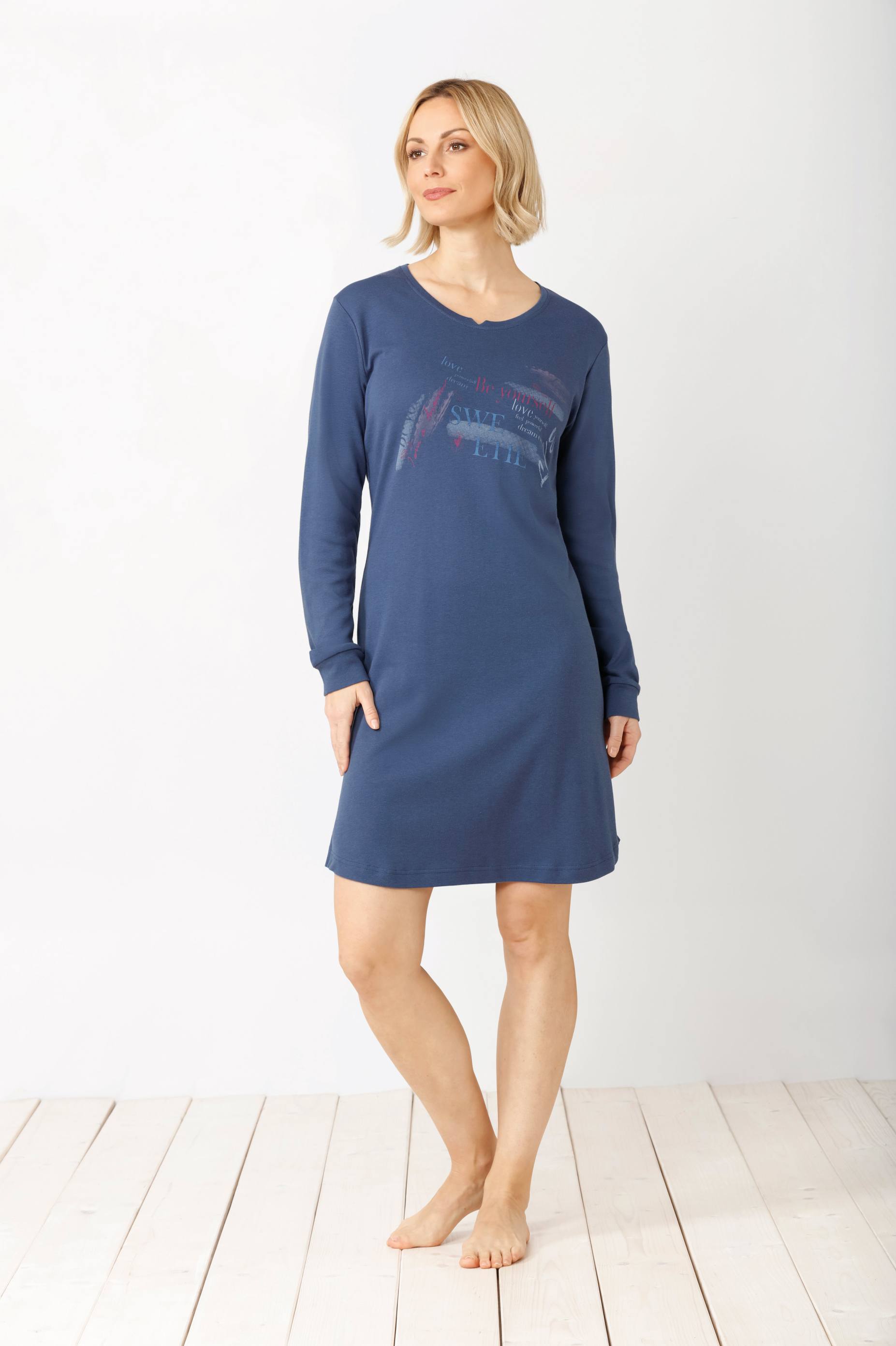 Sleepshirt mit Bündchen 95 cm Premium Cotton/Tencel/Feininterlock - 46116-615-40/42 - Hajo Mode