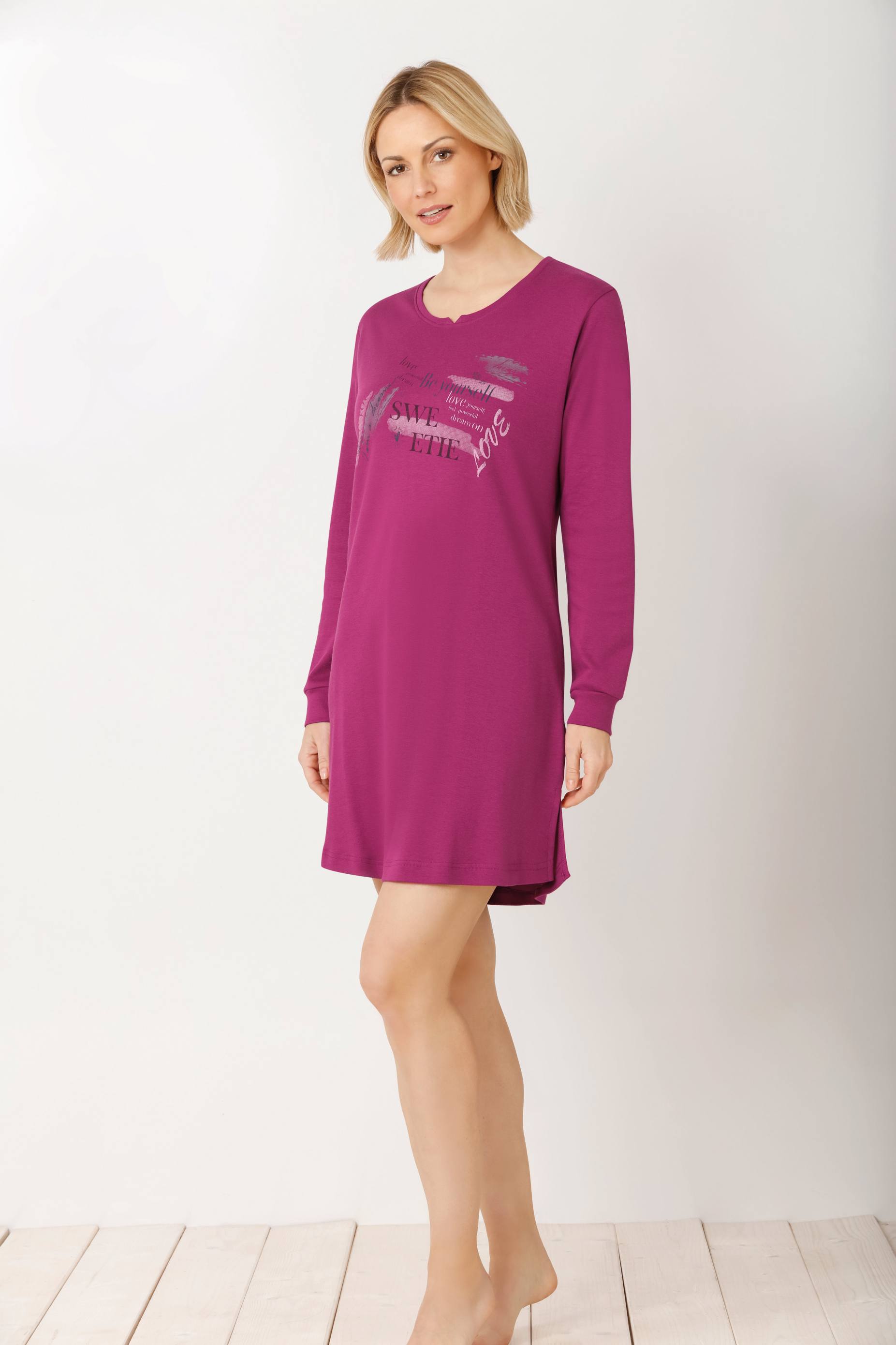 Sleepshirt mit Bündchen 95 cm Premium Cotton/Tencel/Feininterlock - 46116-709-40/42 - Hajo Mode