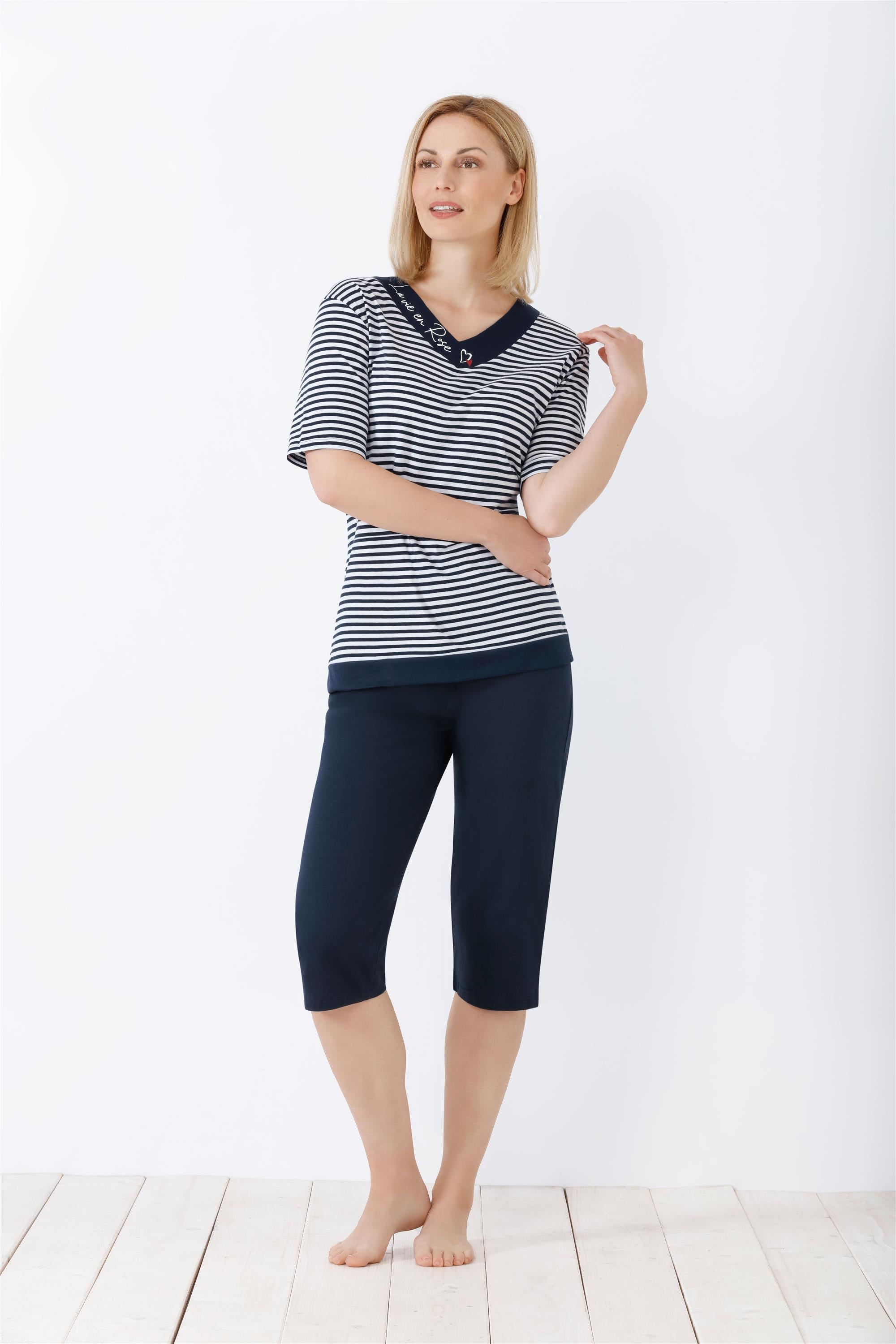 Damen Capri-Schlafanzug, Premium Cotton