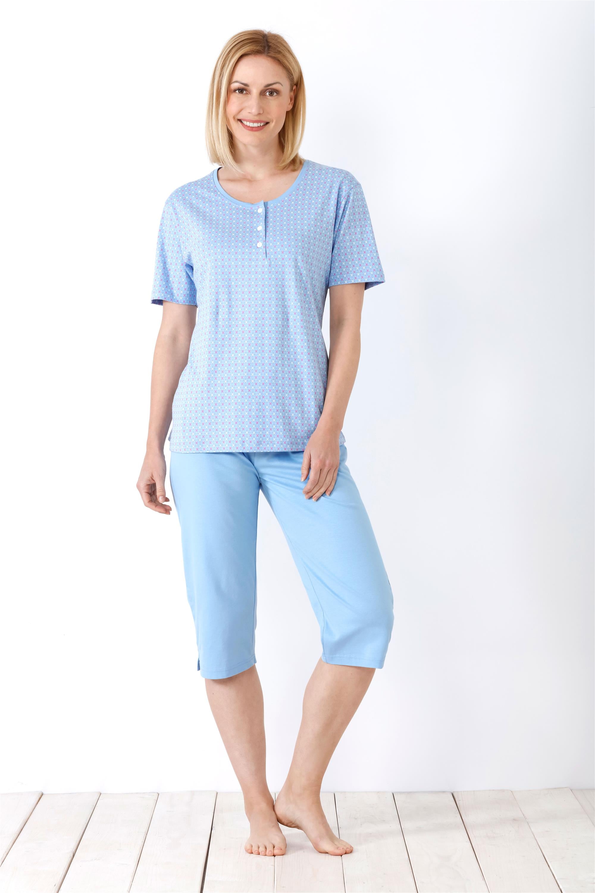 Damen Capri-Schlafanzug, Premium Cotton