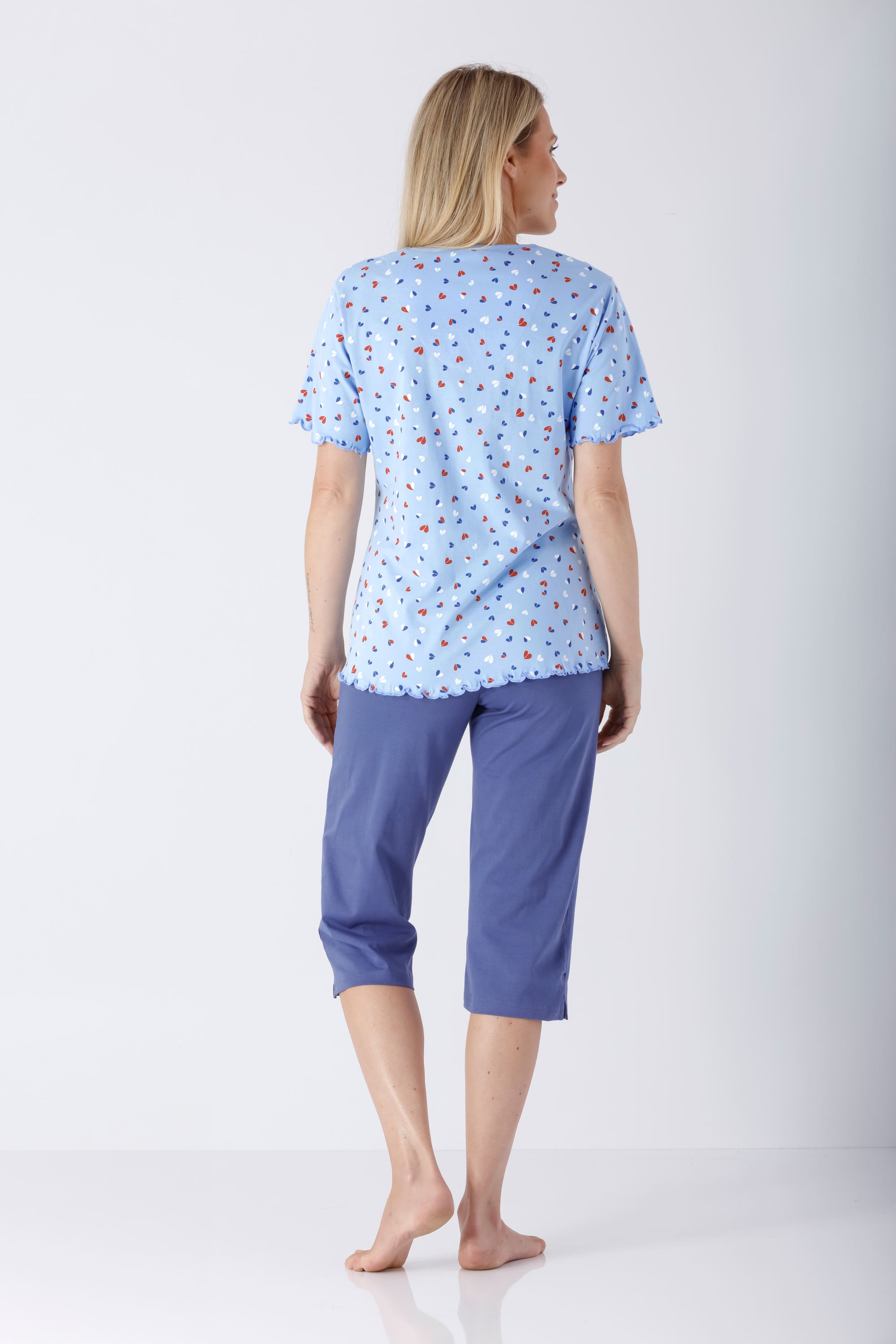 Damen Schlafanzug Capri Premium Cotton