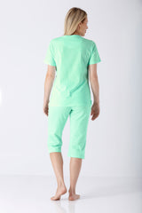 Damen Schlafanzug Capri Premium Cotton