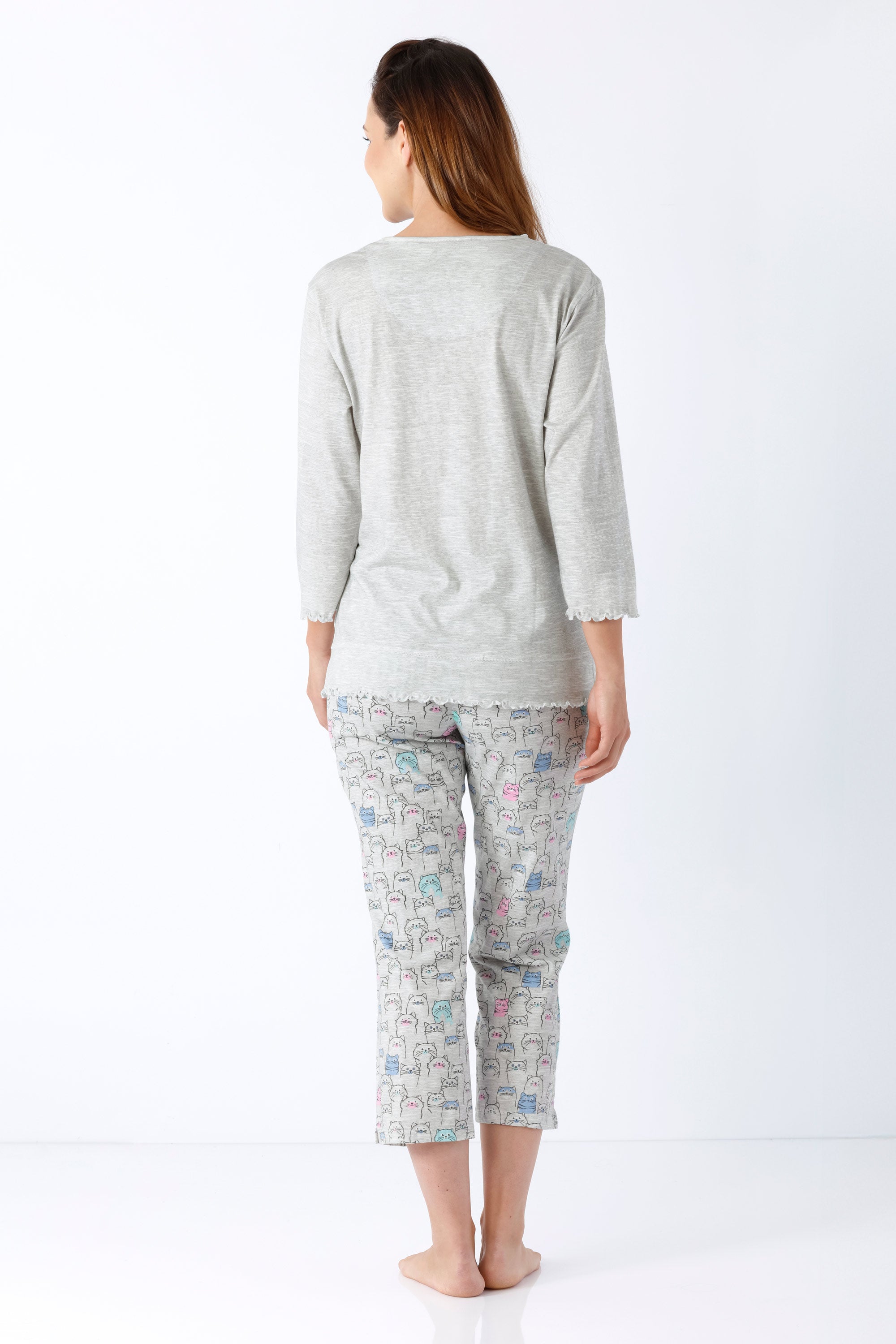 Damen Schlafanzug 7/8 Premium Cotton