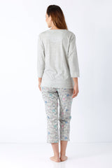 Damen Schlafanzug 7/8 Premium Cotton
