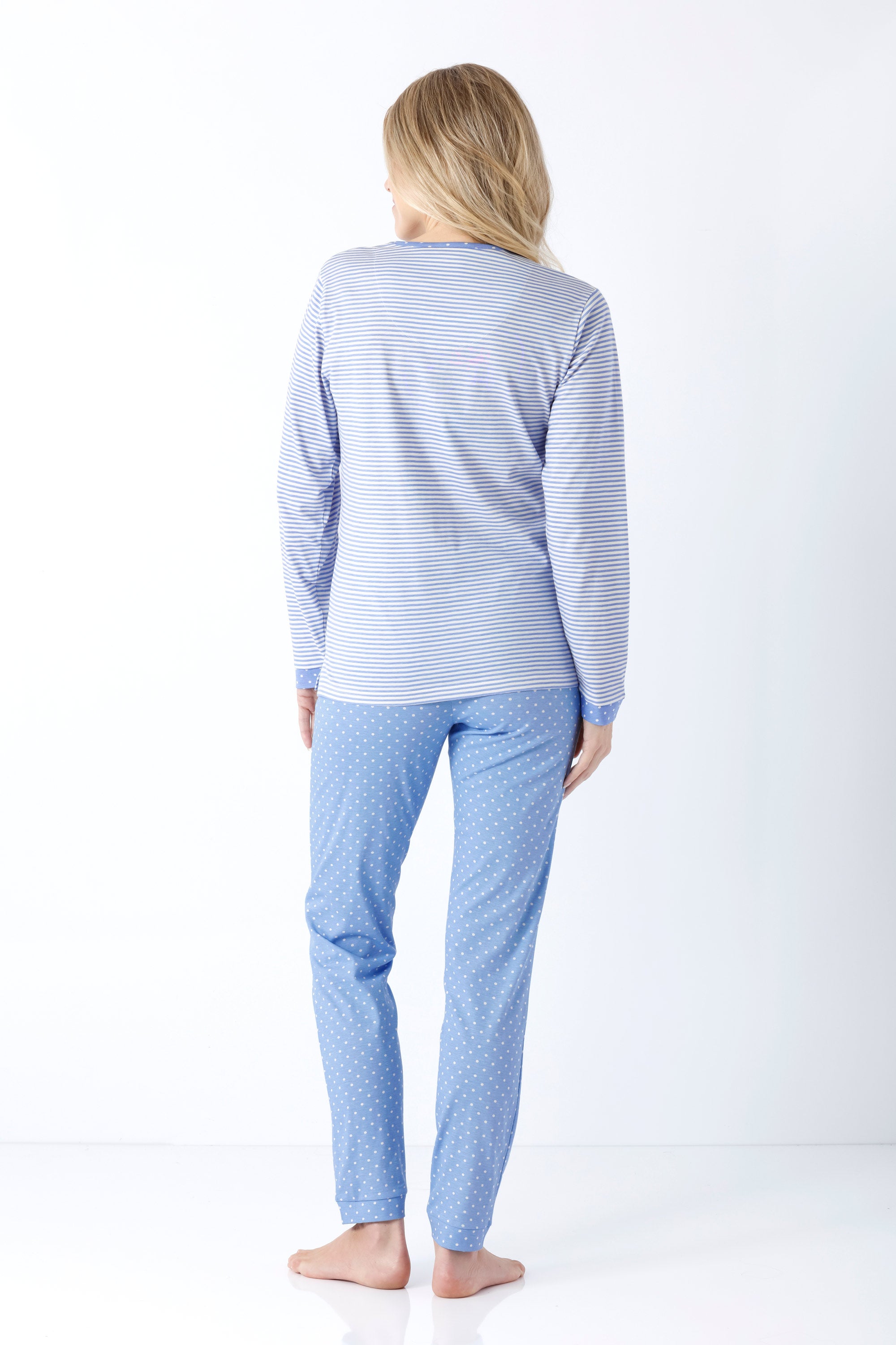 Damen Schlafanzug mit Bündchen Premium Cotton