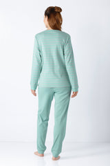 Damen Schlafanzug mit Bündchen Premium Cotton