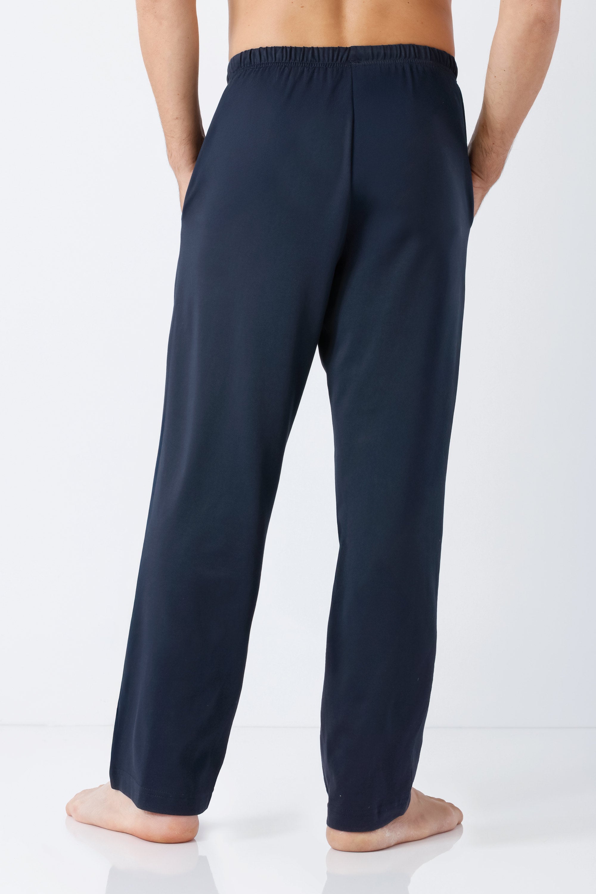 Dunkel marineblaue weiche baumwoll-pyjamahose mit elastischem bund aus der nos herren einzelhose klima komfort serie