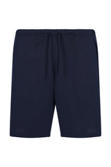 Navyblaue Baumwoll-Shorts mit Kordelbund Klima Komfort® Bermuda