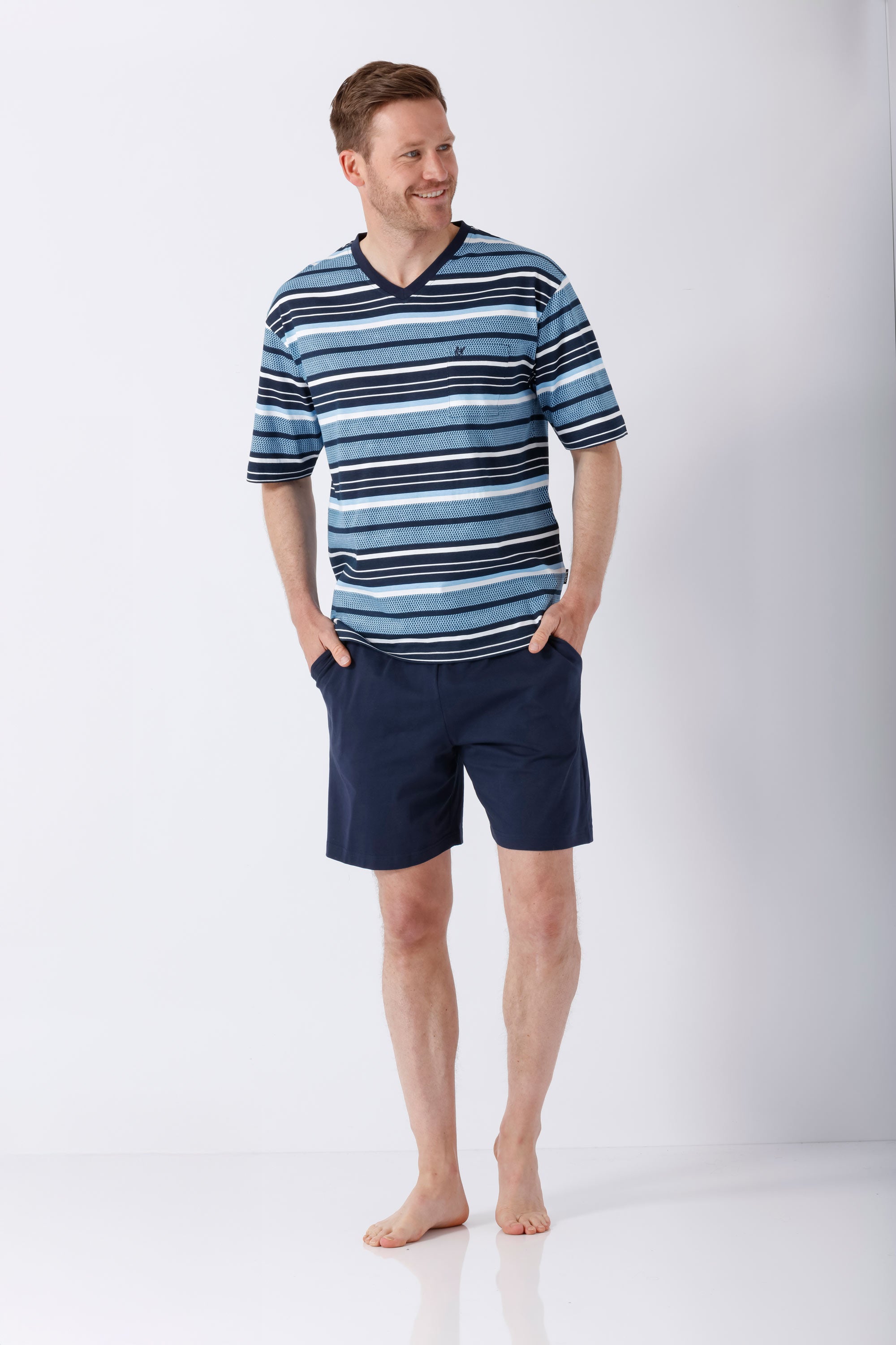 Herren Schlafanzug Shorty Premium Cotton