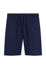 Navyblaue Herren Schlafanzug Shorty Klima-Light Shorts mit Kordelbund