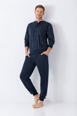 Herren Schlafanzug mit Bündchen Premium Cotton