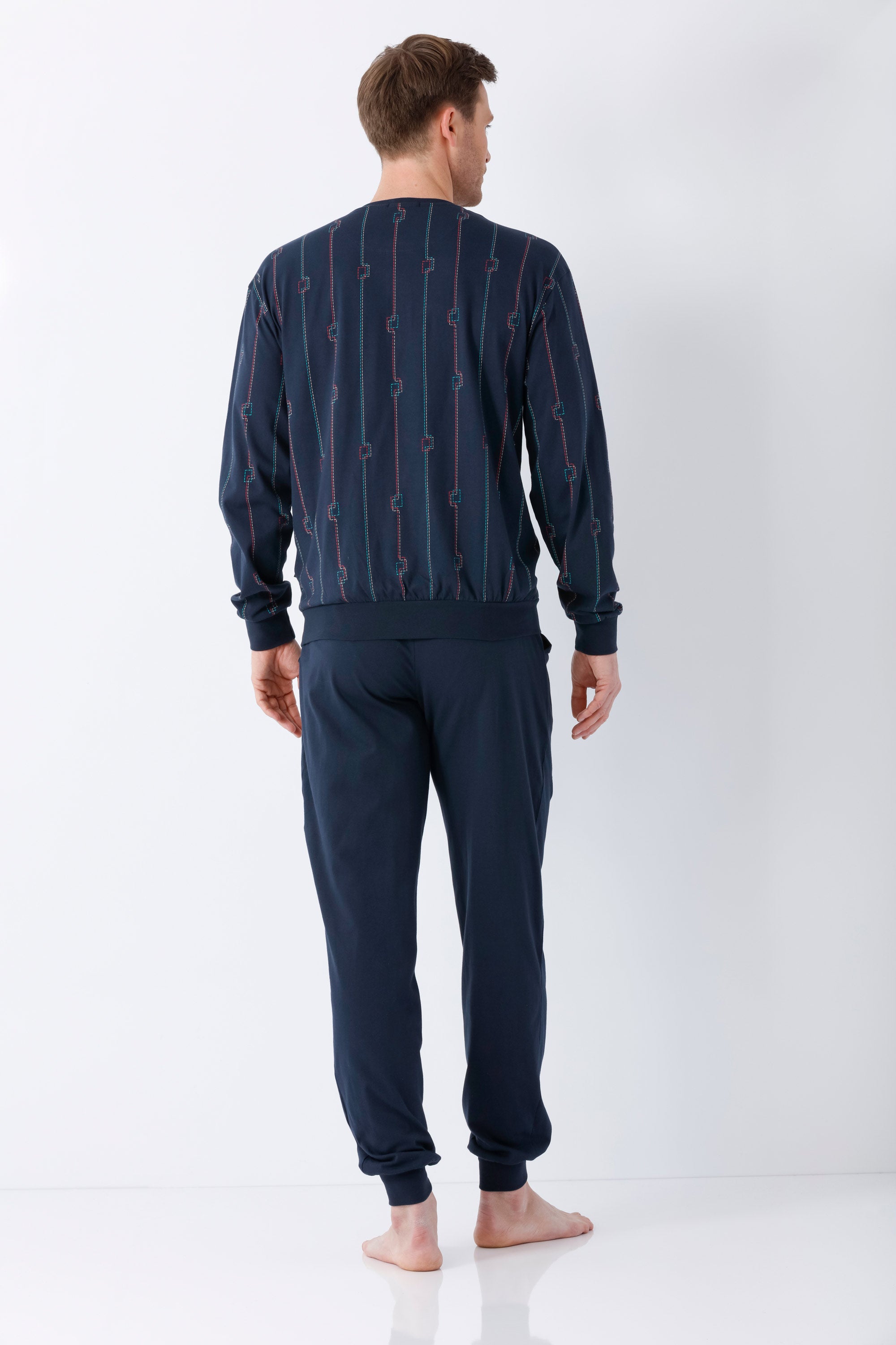 Herren Schlafanzug mit Bündchen Premium Cotton