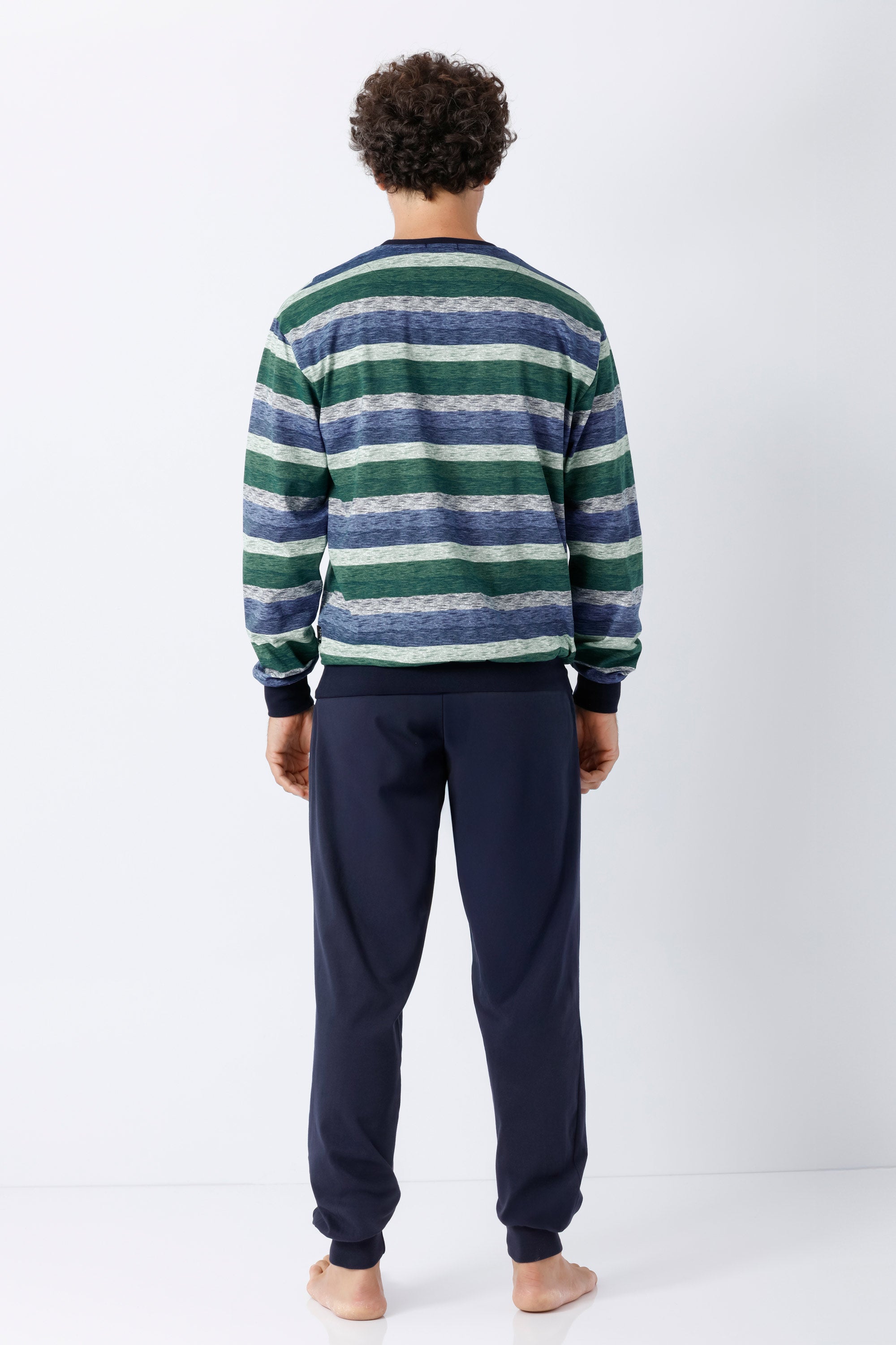 Herren Schlafanzug mit Bündchen Premium Cotton