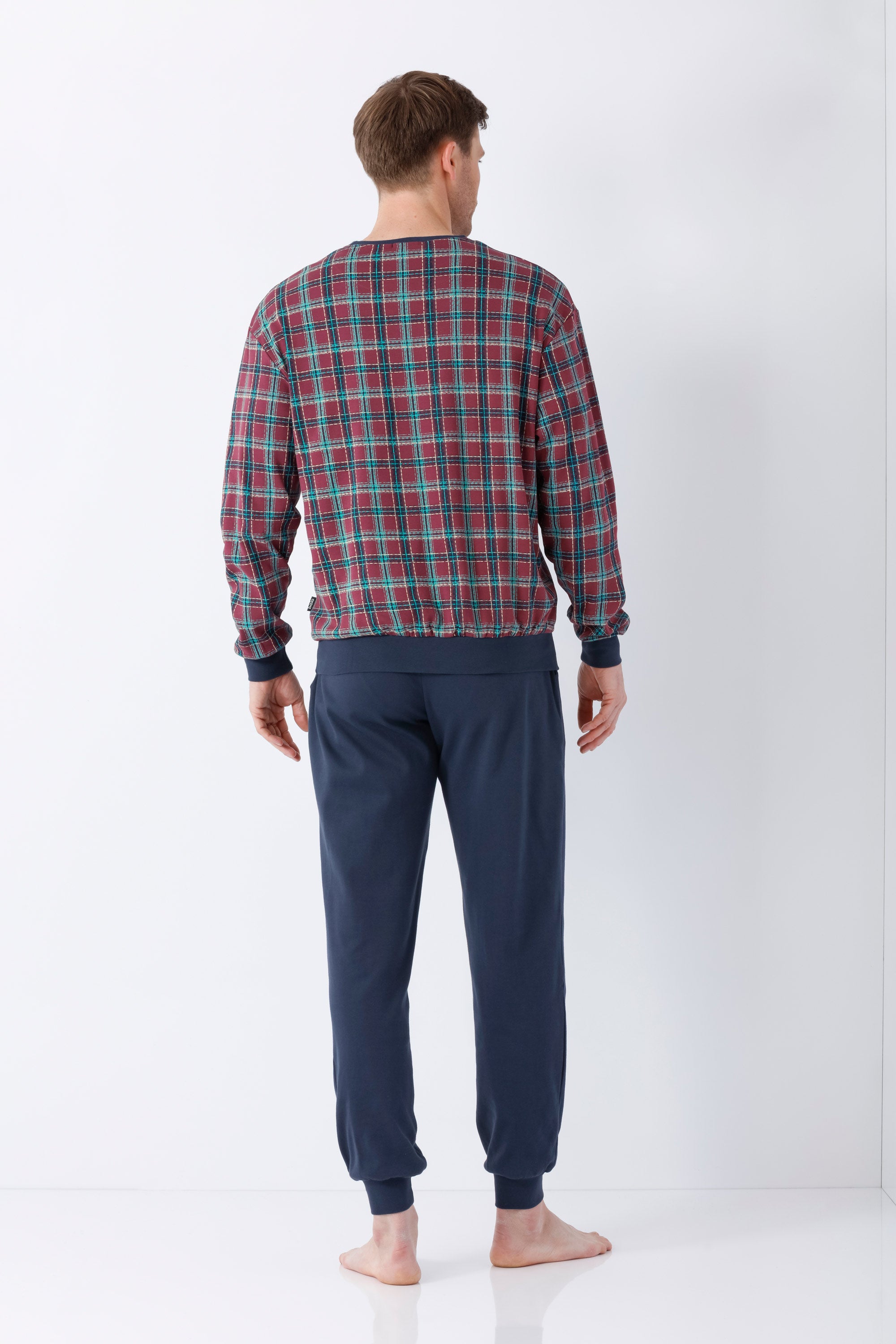 Herren Schlafanzug mit Bündchen Premium Cotton