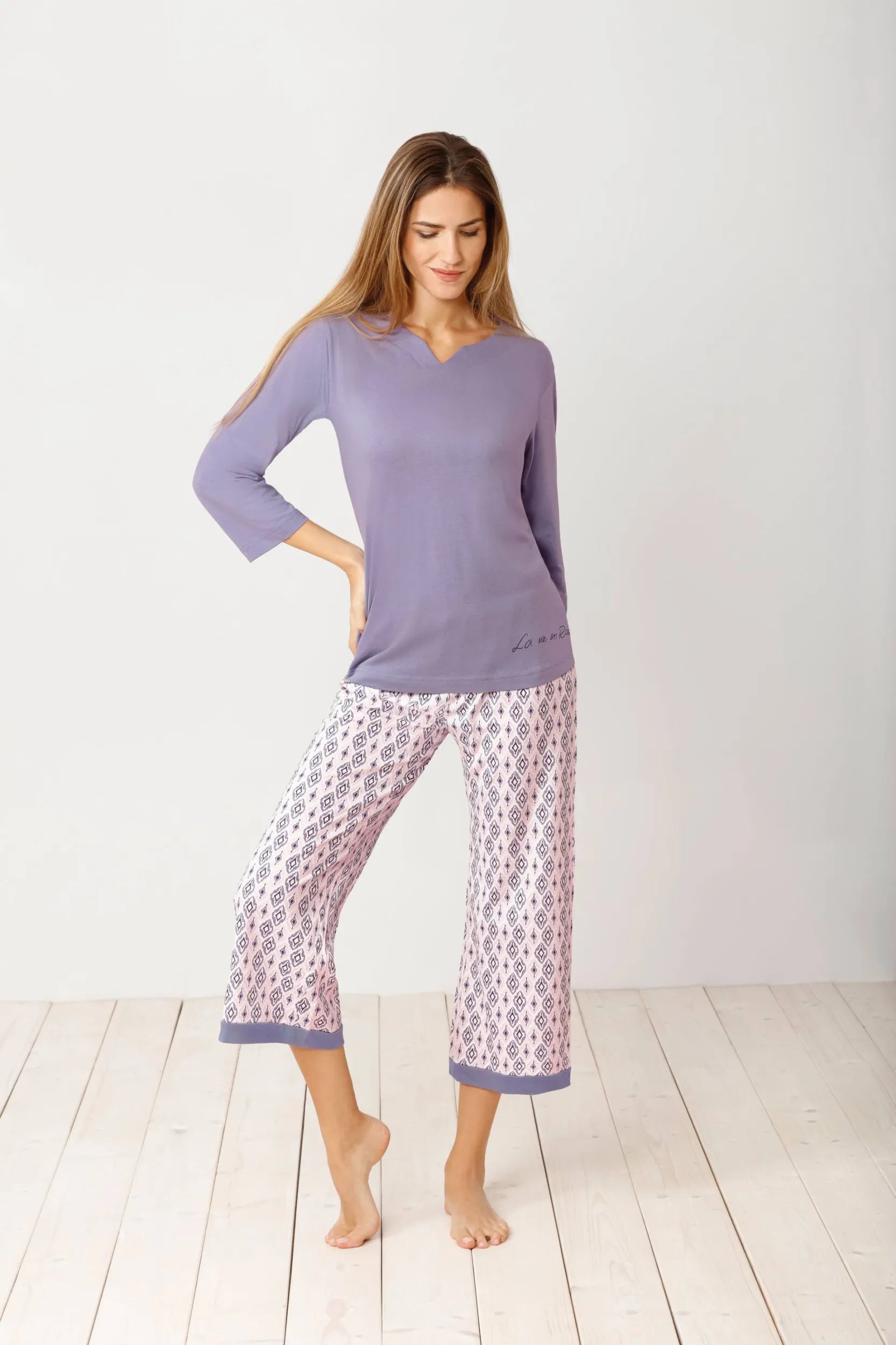 7/8 Schlafanzug Premium Cotton/Tencel - 46121-733-36/38 - Hajo Mode