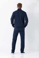 Navyblauer nos herren freizeit-anzug premium komfort mit jacke und hose aus hochwertigen materialien