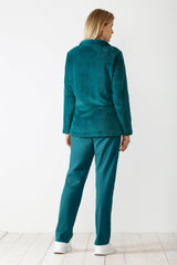 Pyjama-Set aus türkisfarbenem Velours