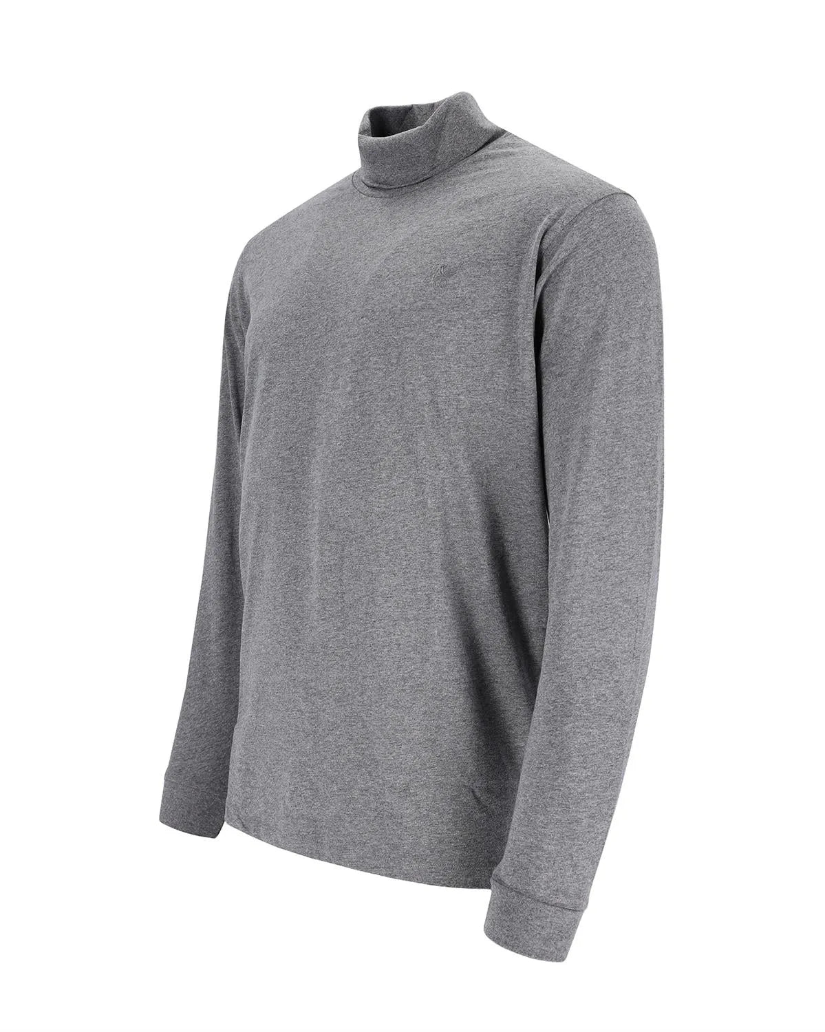 Graues langärmeliges Rollkragenshirt.