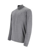 Graues langärmeliges Rollkragenshirt.